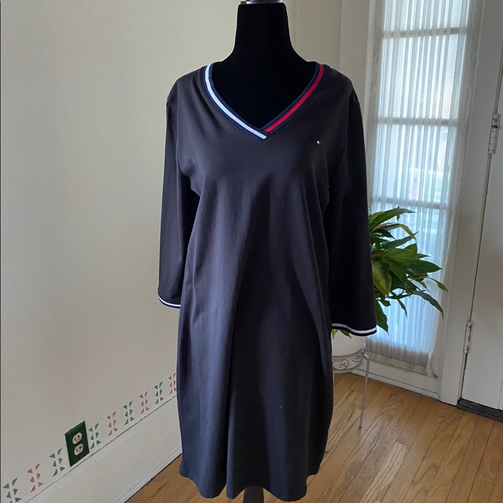 Tommy Hilfiger Black Long Sleeve V-Neck Dress NWT